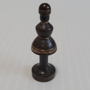 Vintage Pawn Piece Brass Chess Set Mid 20th Century Hans Teppich, Israel- Black